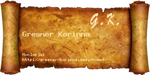 Gresner Korinna névjegykártya